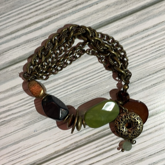 Lia Sophia stretch and chain funky dangle bracelet - Picture 2 of 4